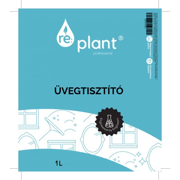 RE:PLANT címke Üvegtisztító| 1L palackhoz 